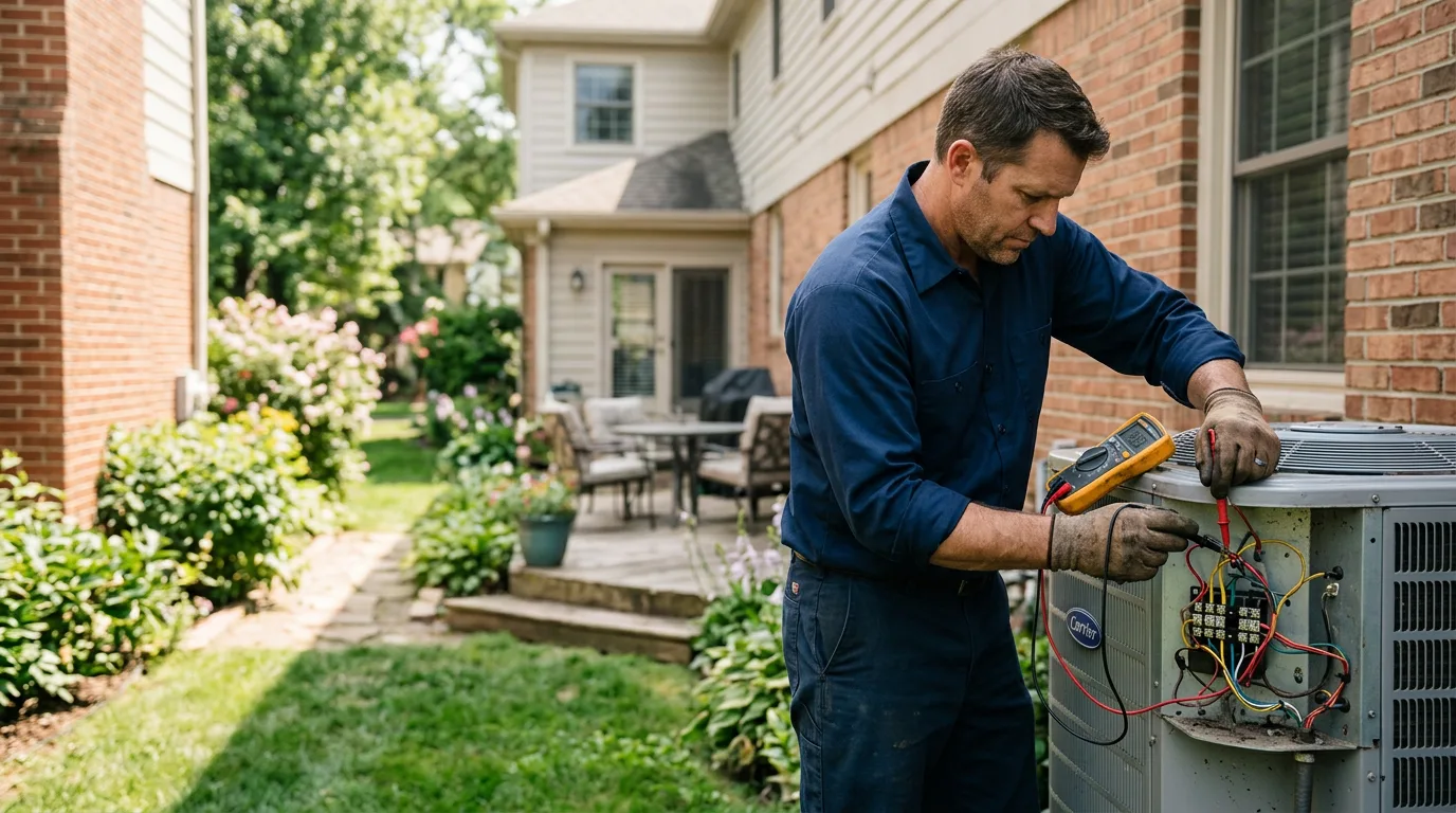 HVAC technician working near Mangum, OK